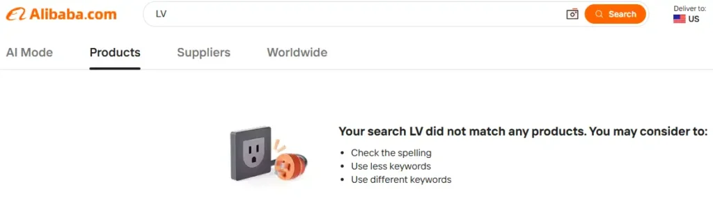 lv search no results