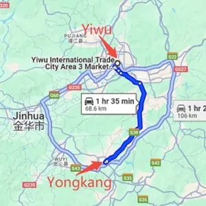 Distance from China Product Agent to Yongkang