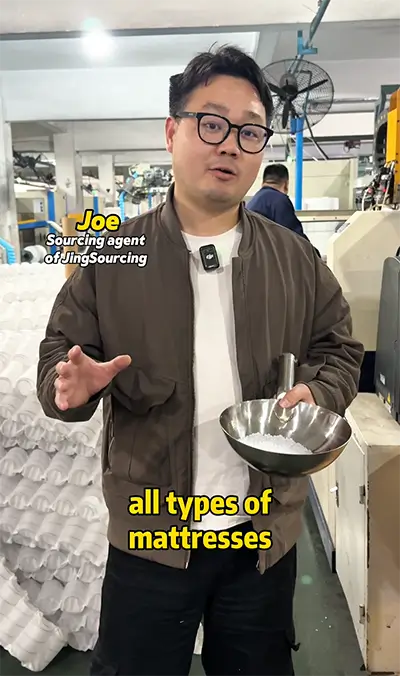 Sourcing agent Joe at mattress factory