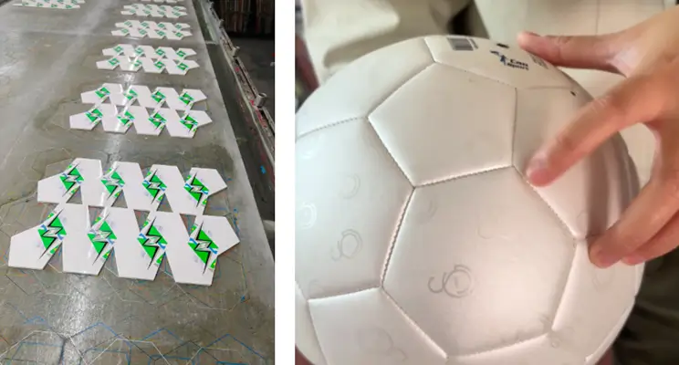 machine-stitched footballs