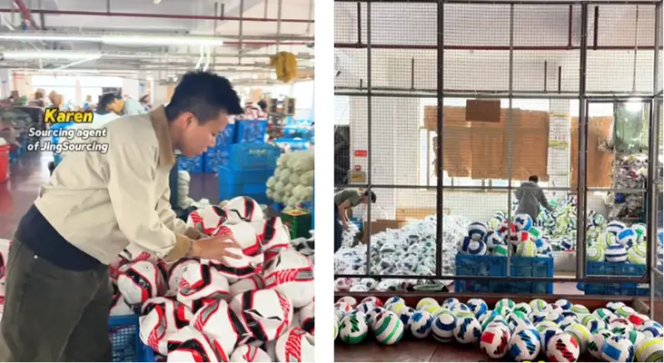 sourcing agent Karen visit football factory