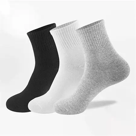 Black, white, and gray basic color socks