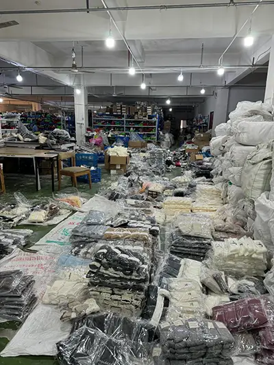 Bulk socks inventory in warehouse