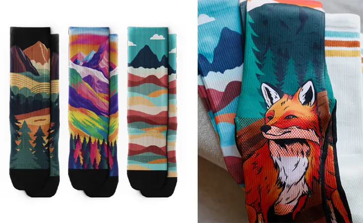 Outway socks natural printing design