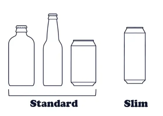 Standard and Slim Beverage Cooler Size Comparison
