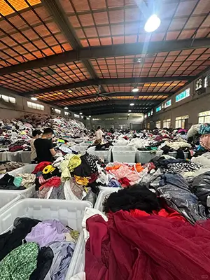 china factory clothing sorting scene