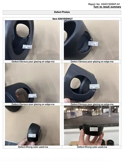 defect photos in inspection report