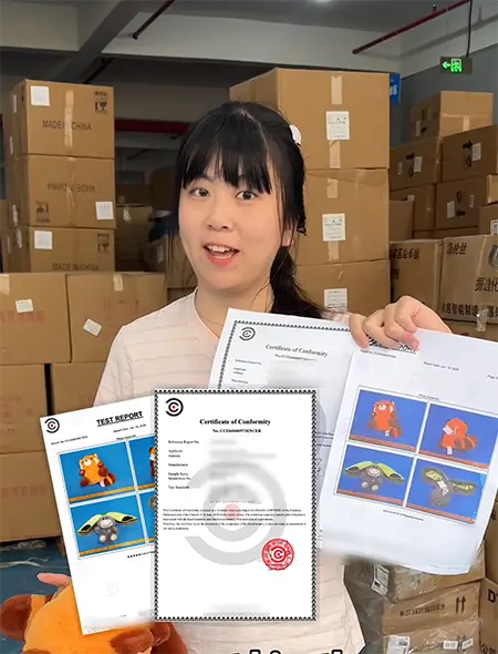 China Product Agent agent holding the CE documentation and quality inspection report
